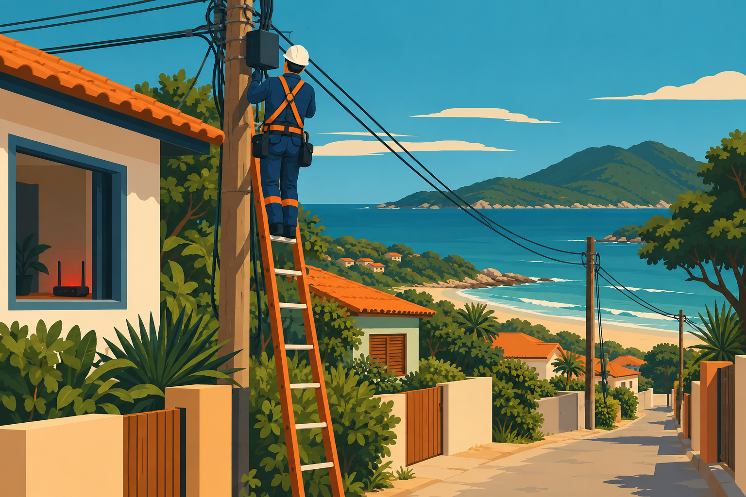 Sem internet no Pântano do Sul: aviso de queda vira rotina?