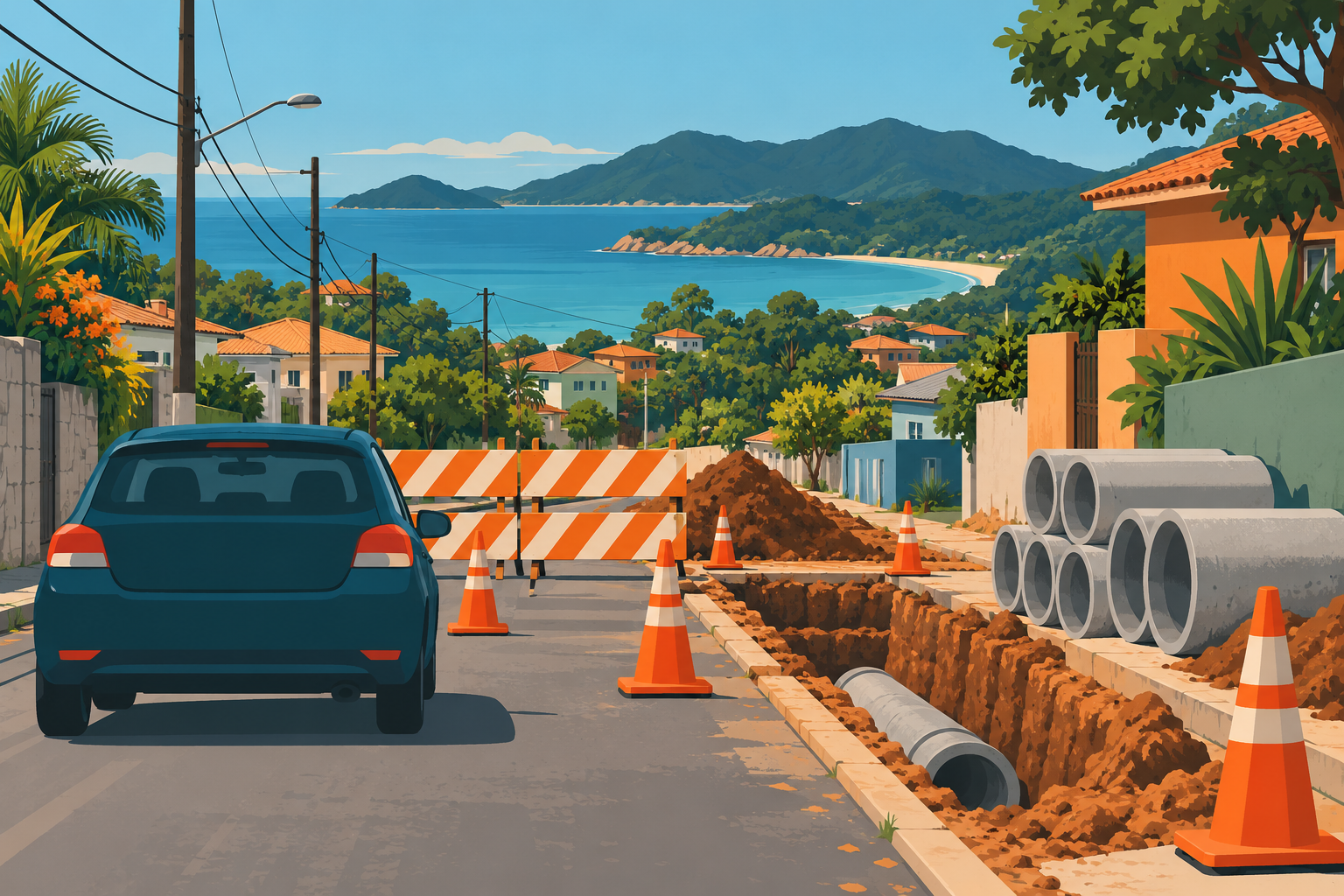 Trânsito Monte Verde: obra de saneamento, mas e o desvio?